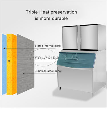 1000KG/24H εμπορική μηχανή 3000W κύβων πάγου 1 τόνος για το φραγμό καφέ/το εστιατόριο/τα ξενοδοχεία