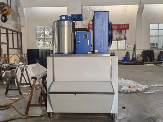 Μηχανή πάγου νιφάδων γλυκού νερού 2T 380V/220V με αποθήκευση πάγου