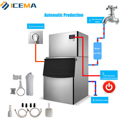 Καυτή πώληση 318kg/Day Bar Hotel Commercial Countertop Ice Maker Dispenser